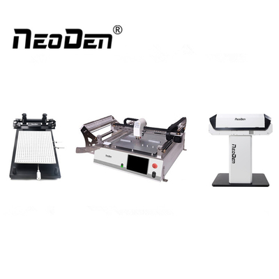 SMT Production Line/PCB assembly line small smt production line desktop transfer machine with vision NeoDen3V solder paste printer FP2636 reflow oven IN6