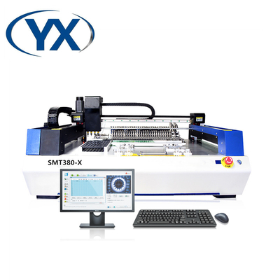 Stock to UE SMT380-X with integrated PC SMT machine 4 pick and place heads and 38 feeders 10*10 mm
